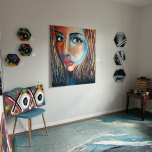 Paintings by Keryn Annan, displayed at her house